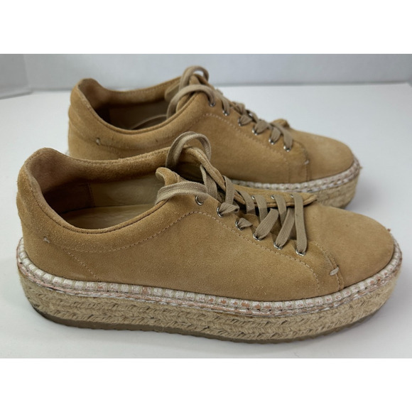 Rag & Bone Kent Platform Espadrille Suede Sneakers Dune Women's Size 37 US 7 - Picture 2 of 11